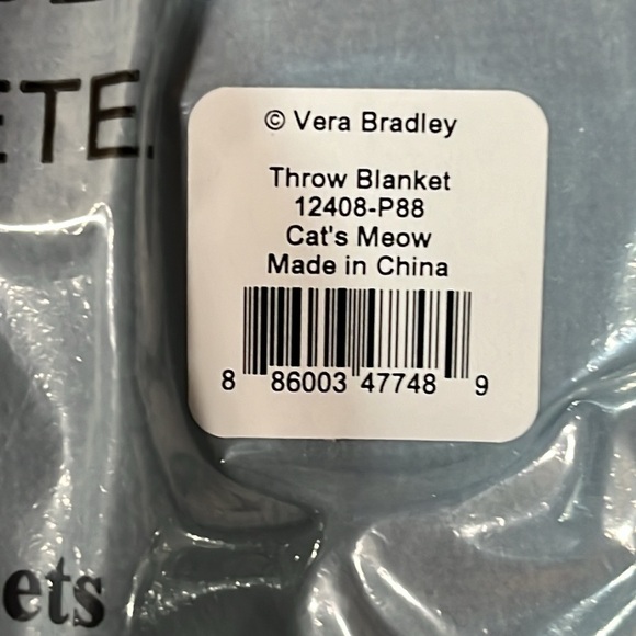 Vera Bradley Fleece Throw Blanket in Cats Meow NWT - Picture 6 of 6